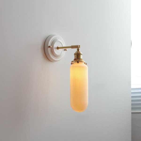Vintage Japanese Ceramic Brass 1-Light Wall Sconce Lamp - Image 15
