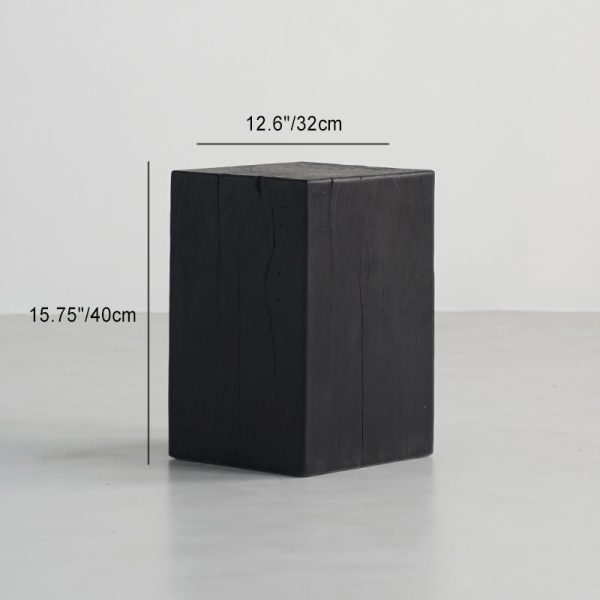 Traditional Japanese Wabi-sabi Wood Geometric Design End Table For Living Room - Image 37