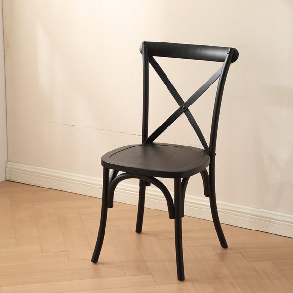 Traditional Rustic Weaving Rattan Wood Sponge Round Rectangular Dining Chair Backrest For Dining Room - Image 22