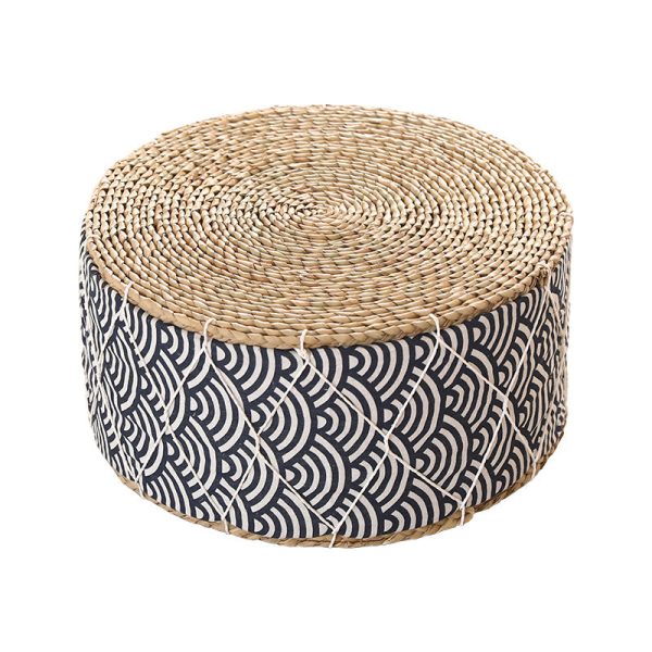 Contemporary Creative Round Cattail Fabric Low Stool For Living Room - Image 22