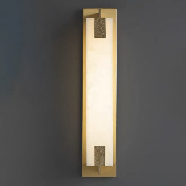 Modern Transitional Rectangular Copper Marble LED Outdoor Wall Sconce Lamp For Outdoor Patio - Image 24