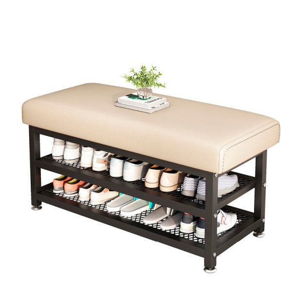 Modern Luxury Rectangle Tech Fabric Carbon Steel Shoe Storage 2-Shelf For Entryways - Image 14