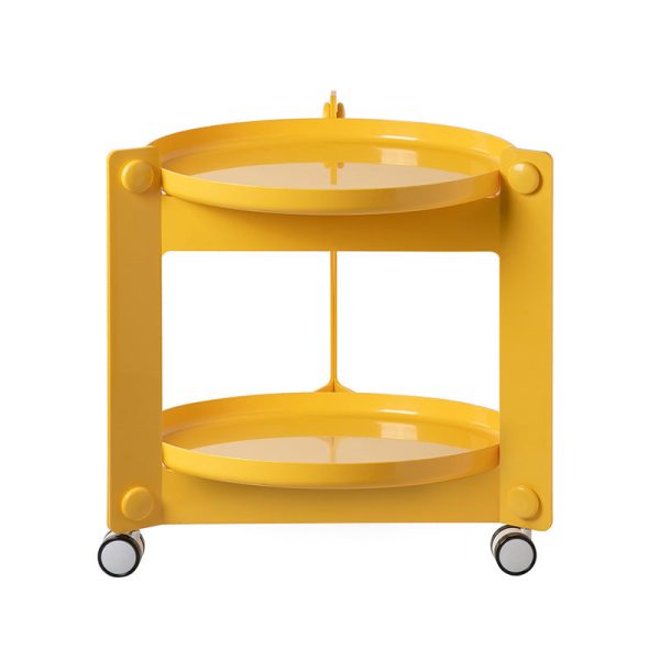 Contemporary Scandinavian Tray Top ABS Triangle Frame Movable End Table 2-Tier For Living Room - Image 21