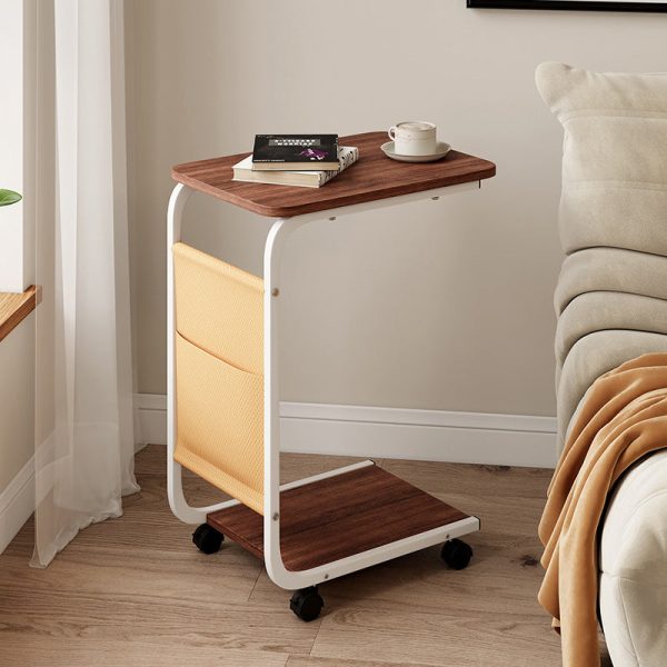 Modern Minimalist Rectangular MDF Stainless Steel End Table 2-Tier Removable For Living Room - Image 2