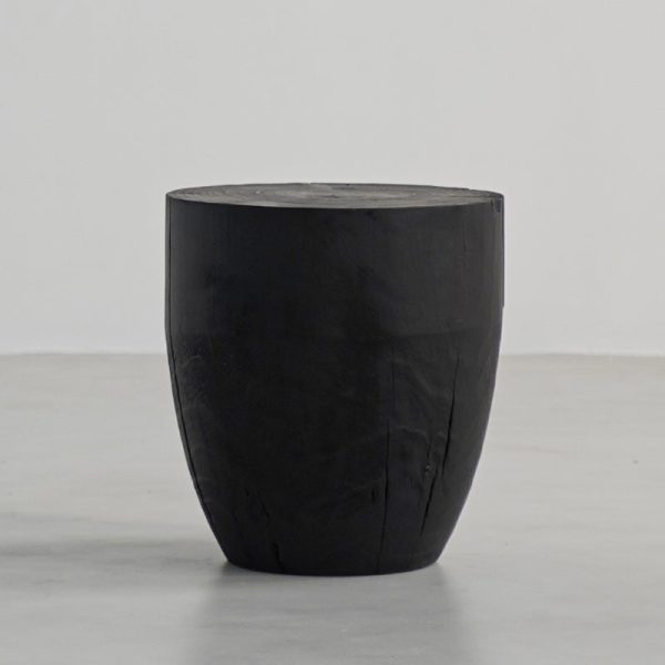 Traditional Japanese Wabi-sabi Wood Geometric Design End Table For Living Room - Image 19