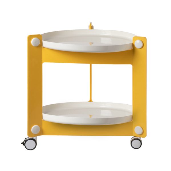 Contemporary Scandinavian Tray Top ABS Triangle Frame Movable End Table 2-Tier For Living Room - Image 22