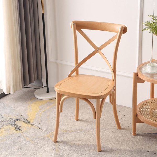 Traditional Rustic Weaving Rattan Wood Sponge Round Rectangular Dining Chair Backrest For Dining Room - Image 28