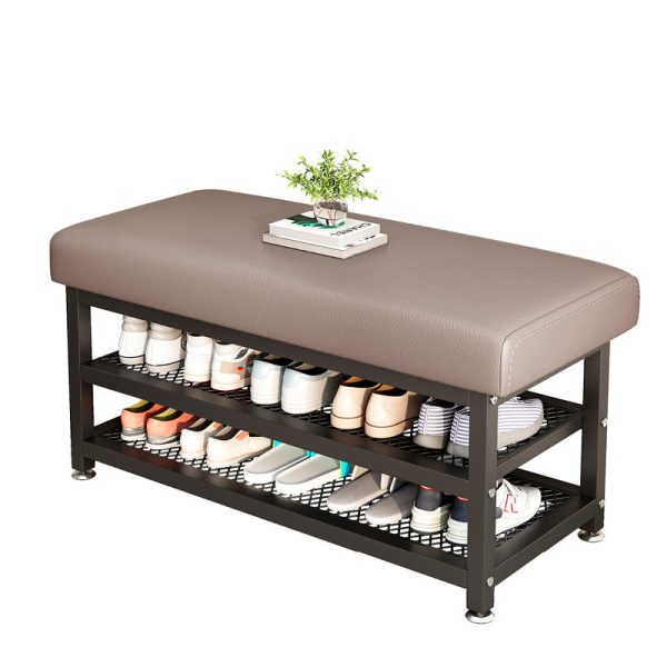 Modern Luxury Rectangle Tech Fabric Carbon Steel Shoe Storage 2-Shelf For Entryways - Image 16