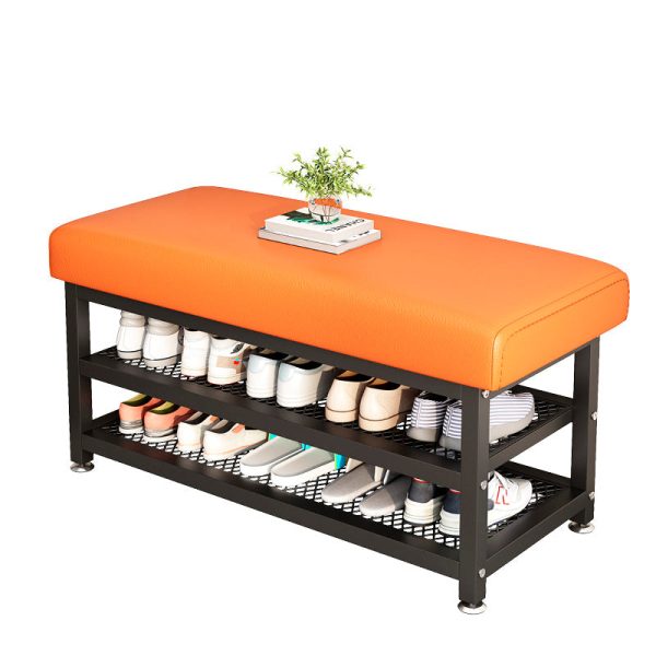 Modern Luxury Rectangle Tech Fabric Carbon Steel Shoe Storage 2-Shelf For Entryways - Image 17
