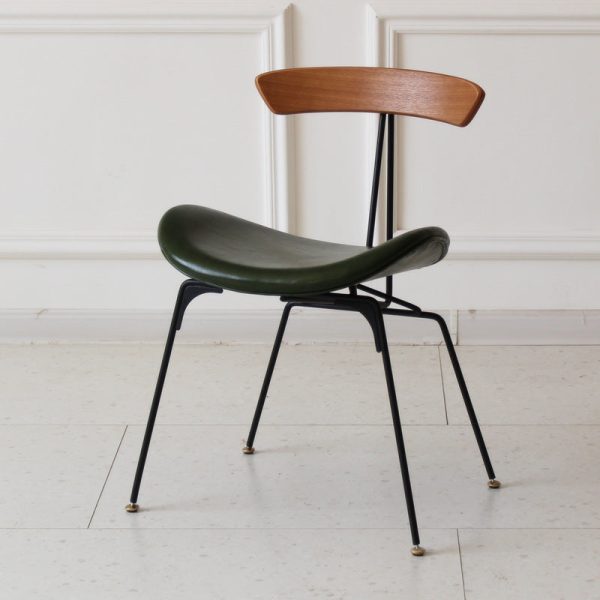 Contemporary Industrial Ant Arch Wood Rebar Leather Fabric Sponge Dining Chair Backrest For Dining Room - Image 42
