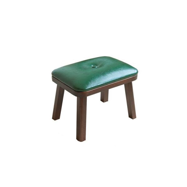 Modern Minimalist Square PU Leather Solid Wood Chair Backless Armless For Living Room - Image 18
