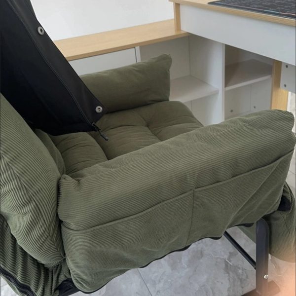 Modern Simplicity Corduroy Cotton Sponge Iron Carbon Steel Square Recliner Footrest Adjustable For Bedroom - Image 21