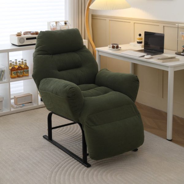 Modern Simplicity Corduroy Cotton Sponge Iron Carbon Steel Square Recliner Footrest Adjustable For Bedroom - Image 4