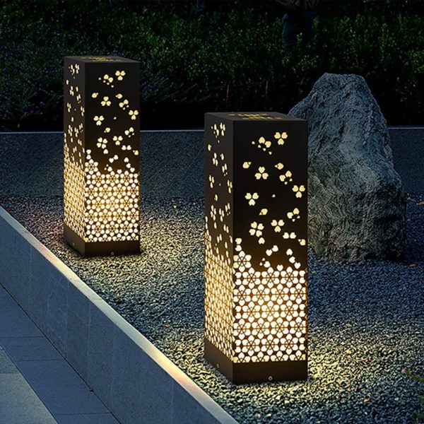 Classic Hollow Carved Asian Style Garden Landscape Lighting Decorative Lamp - Image 3