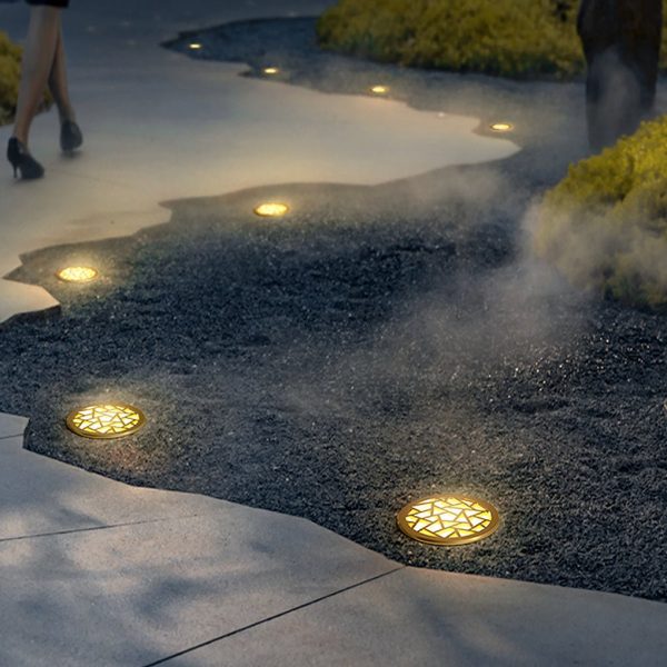 Classical Pattern Waterproof LED Embedded Ground Lights for Outdoor Garden Steps - Image 4
