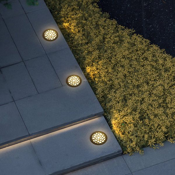 Classical Pattern Waterproof LED Embedded Ground Lights for Outdoor Garden Steps - Image 5