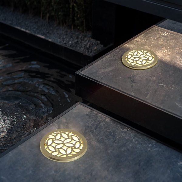 Classical Pattern Waterproof LED Embedded Ground Lights for Outdoor Garden Steps - Image 2