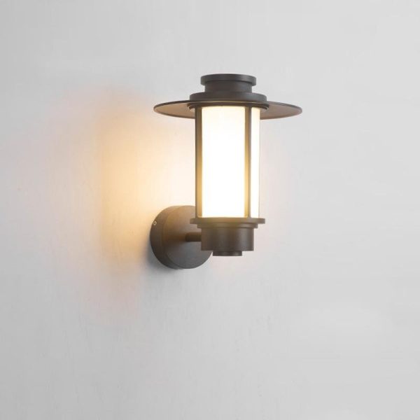 Top Hats Shape Aluminum LED Waterproof Black Retro Outdoor Wall Lights - Image 6