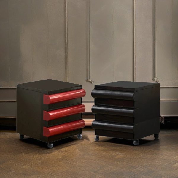 Contemporary Scandinavian Rectangular Cubic Rounded Handle ABS Nightstand 2/3/4 Drawer Movable For Bedroom - Image 26