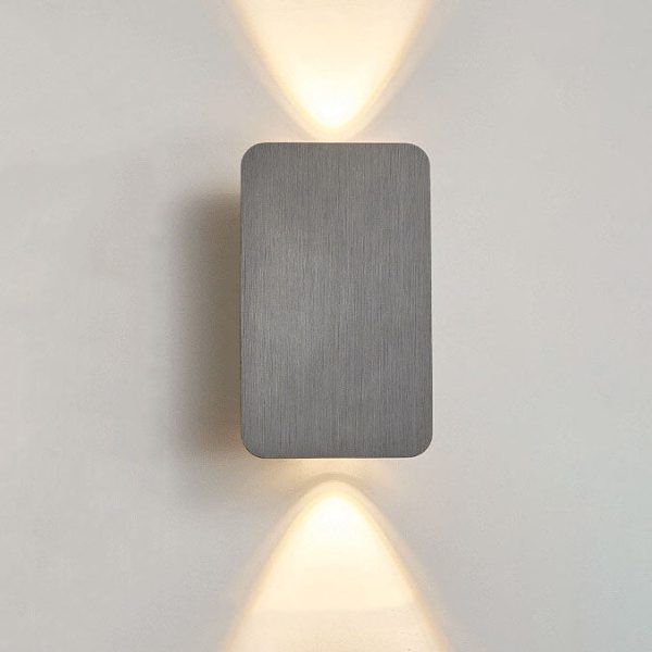 Nordic Minimalist Aluminum Rectangular Flat Panel 2-Light LED Wall Sconce Lamp - Image 14