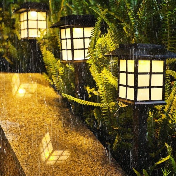 2/4 Pack Ideas Waterproof LED Black Modern Solar Powered Outdoor Light - Image 4