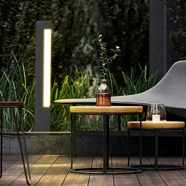 Square Tall Pillar Aluminum LED Waterproof Black Modern Pathway Lights - Image 2