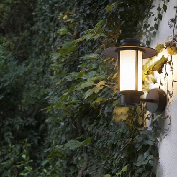 Top Hats Shape Aluminum LED Waterproof Black Retro Outdoor Wall Lights - Image 4
