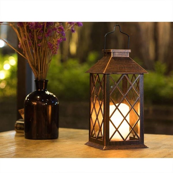Retro Waterproof LED Bronze Antique Outdoor Lanterns Solar Lights Lamp - Image 2