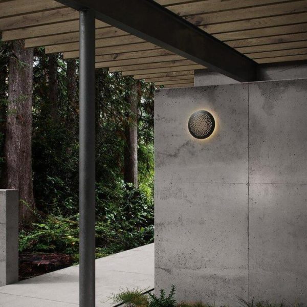 Circular Small Hollow Holes Waterproof LED Black Outdoor Wall Lights - Image 4