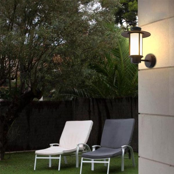 Top Hats Shape Aluminum LED Waterproof Black Retro Outdoor Wall Lights - Image 5