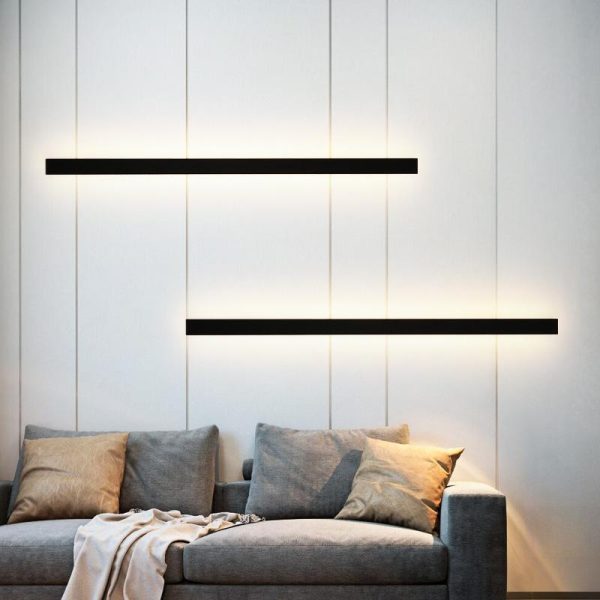 Outdoor Waterproof Long Strip Metal Black Modern LED Outdoor Wall Lights - Image 4