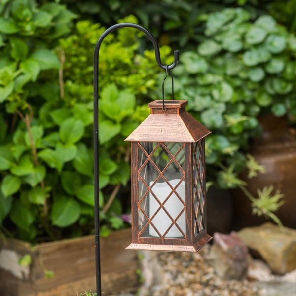 Retro Waterproof LED Bronze Antique Outdoor Lanterns Solar Lights Lamp - Image 4
