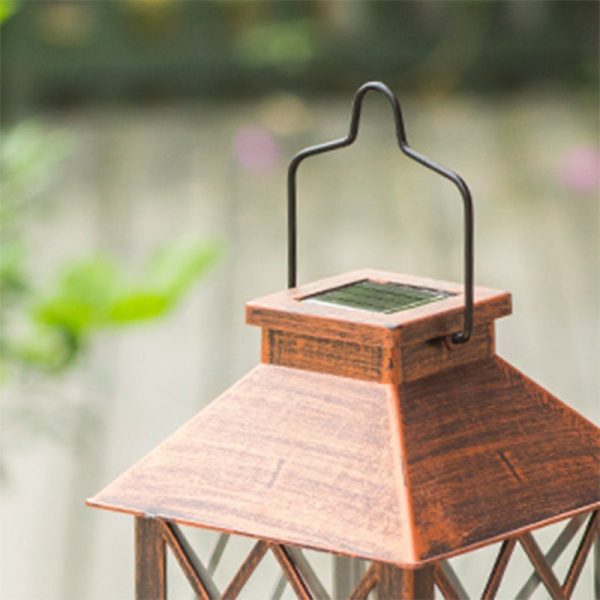 Retro Waterproof LED Bronze Antique Outdoor Lanterns Solar Lights Lamp - Image 8