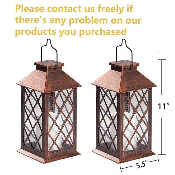 Retro Waterproof LED Bronze Antique Outdoor Lanterns Solar Lights Lamp - Image 9