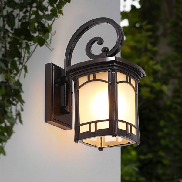 Vintage Striped Glass Shade Waterproof Modern Outdoor Wall Lights - Image 4