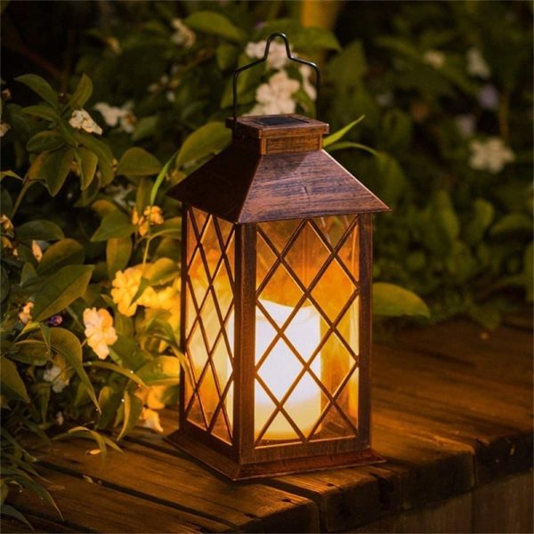 Retro Waterproof LED Bronze Antique Outdoor Lanterns Solar Lights Lamp - Image 7