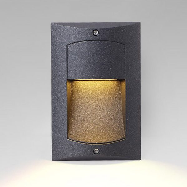 Rectangle Waterproof LED Black Modern Outdoor Step Lights Recessed Stair Sconces - Image 8