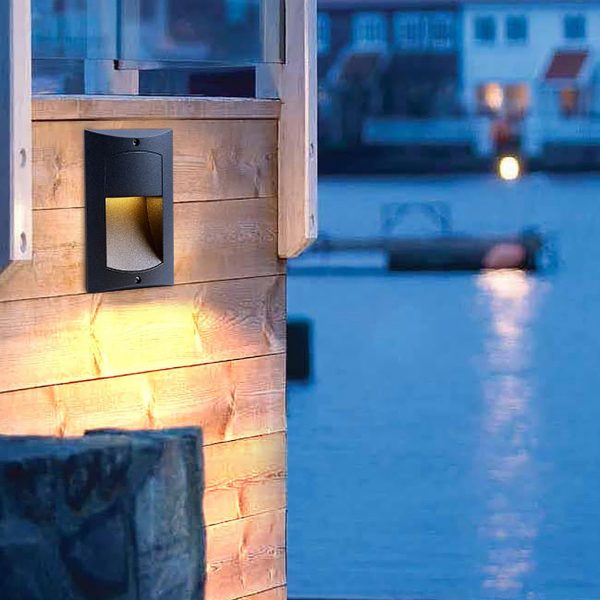Rectangle Waterproof LED Black Modern Outdoor Step Lights Recessed Stair Sconces - Image 5