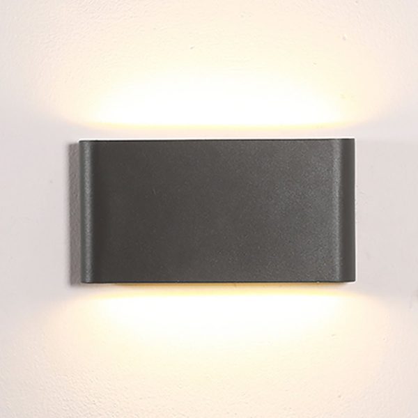 2-Light Black Modern Low Profile Exterior Porch LED Slim Outdoor Up Down Wall Light - Image 8