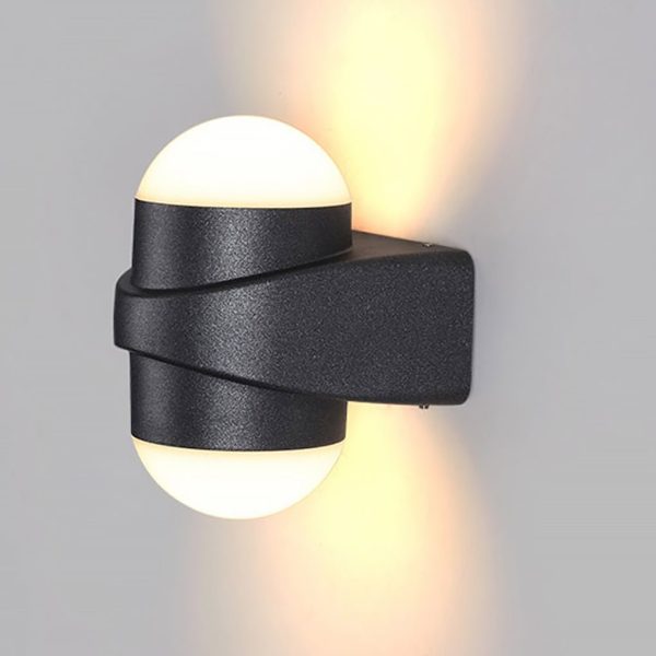 Round Waterproof LED Black Modern Up and Down Lights Outdoor Wall Sconces - Image 6