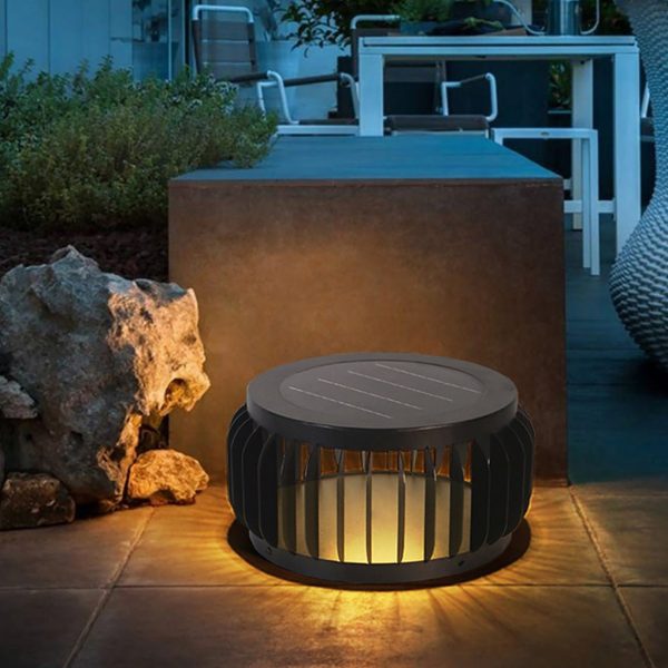 Modern Outdoor Waterproof Solar Three-color Dimming LED Garden Lamp Post Light - Image 5