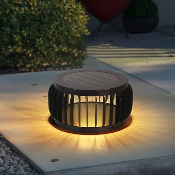 Modern Outdoor Waterproof Solar Three-color Dimming LED Garden Lamp Post Light - Image 2