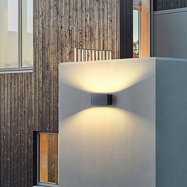 Rectangle LED Waterproof Nordic Up and Down Lights Outdoor Wall Lights Sconces - Image 3
