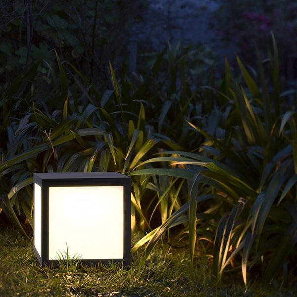 Black Square Cube Outdoor Post LED Pier Mount Light - Image 4