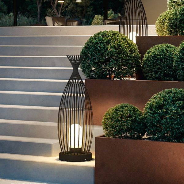 Industrial Courtyard Waterproof Caged LED Floor Lamp - Image 7