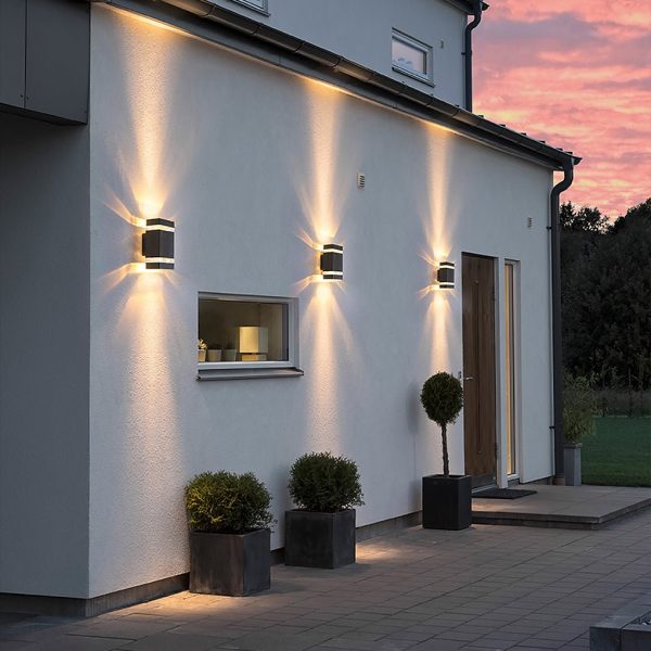 Square Round Waterproof Up And Down Lighting LED Modern Wall Sconces - Image 5