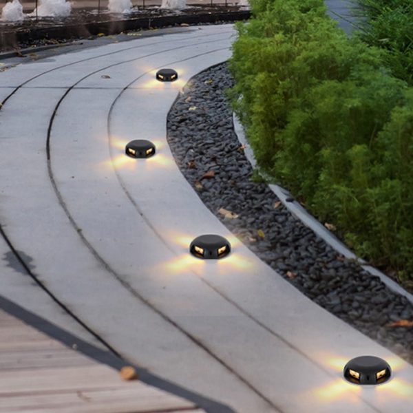 Modern Round LED Surface Flush Mounted Step Light Landscape Waterproof Decking Lights - Image 4