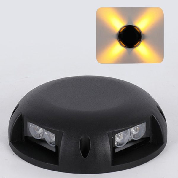 Modern Round LED Surface Flush Mounted Step Light Landscape Waterproof Decking Lights - Image 8