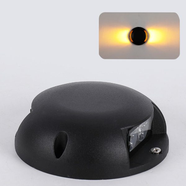 Modern Round LED Surface Flush Mounted Step Light Landscape Waterproof Decking Lights - Image 9