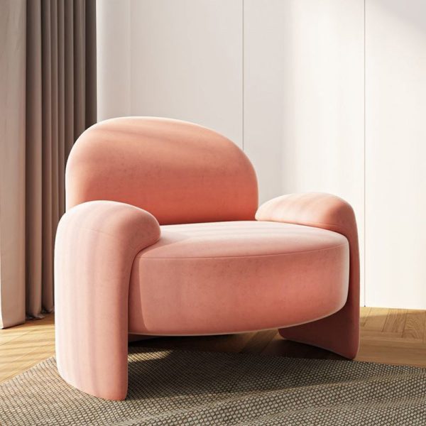 Modern Transitional Rectangular Wood Latex Accent Chair Backrest Armless For Living Room - Image 3